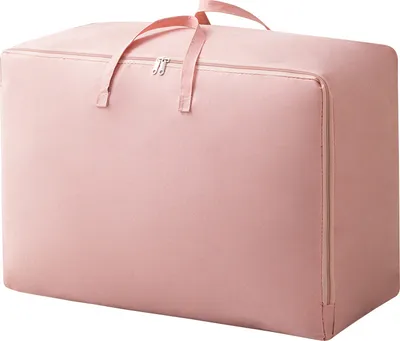 Produktbild von Aufbewahrungstasche Groß,Aufbewahrungstasche für Bettdecken mit verstärktem Griff und Stabilem Reißverschluss, für Kissen,Bettdecken,Kleidung,Rosa,70cmx50x26cm, 100L