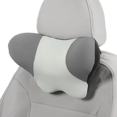 Produktbild von Auto Kopfstützenkissen Ergonomisches Bequemes Nackenkissen Nackenstützkissen Polyester, Memory Foam Verstellbare Breite Dunkelgrau, Hellgrau 1 Stück fürs Fahren