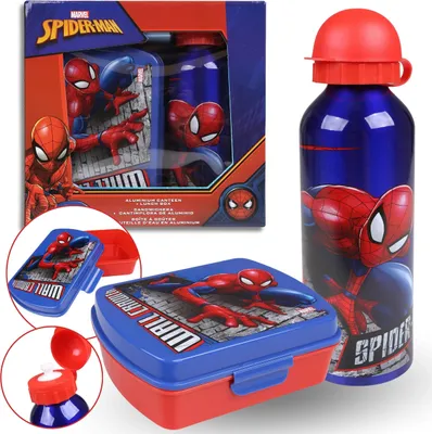 Produktbild von MARVEL SpiderMan Set: Trinkflasche 500 ml + Brotdose, Lunchbox