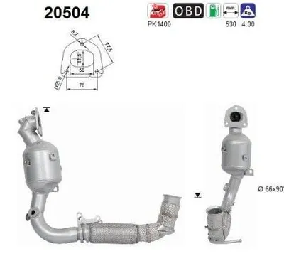 Produktbild von AS Katalysator Kat für FORD Fiesta Mk7 Schrägheck Euro 6 20504