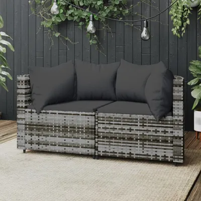 Produktbild von Möbel Garten-Ecksofas mit Kissen 2 Stk. Grau Poly Rattan - Gartensofas 319774
