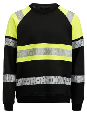 Produktbild von Jobman Sweatshirt HiVis 5224 Schwarz/Gelb 2XL