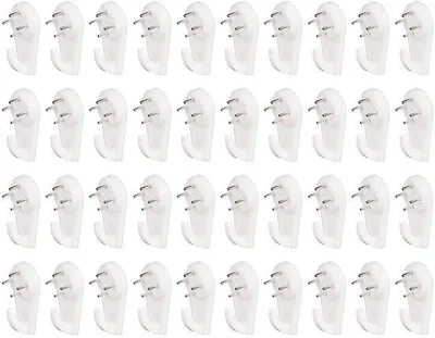 Image de 40 crochets muraux pour tableaux sans perçage, supports pour tableaux de salon, ne laissent aucune trace, supports muraux robustes pour cadres photo, pas de perçage, pas de dégâts