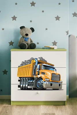 Produktbild von Kinderkommode mit Schubladen Lastwagen in der Farbe Grün Babydreams