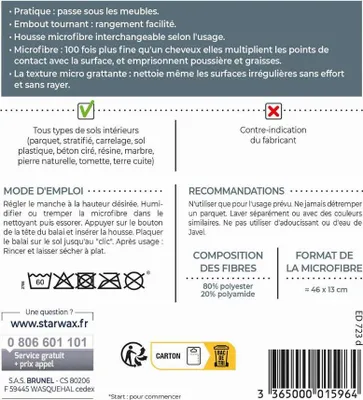 Image de Balai Start + microfibre grattante STARWAX - 1596