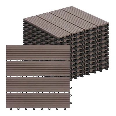 Produktbild von EUGAD 11 Stücke Balkonfliesen, 30x30 cm, Klicksystem, für 1m², Braun