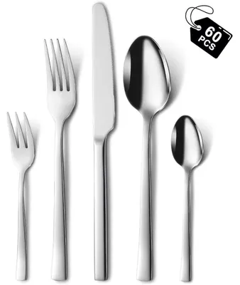 Produktbild von Besteckset 60-teilig für 12 Personen Edelstahl Hochglanzpoliert Spülmaschinenfest