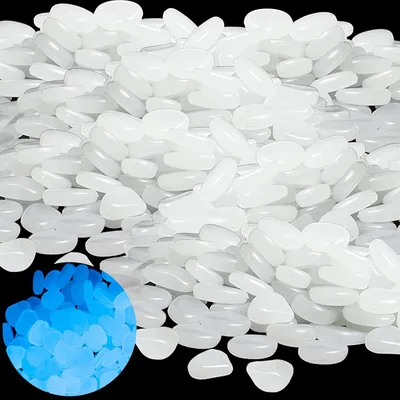 Imagen del producto de Piedras fluorescentes, 400 unidades, color blanco, para jardín y acuario