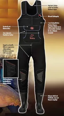 Produktbild von Behr Neopren Wathose Titanium Wader Red Carp, Größe:43/44