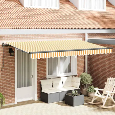 Zdjęcie produktu dla Maison Exclusive - Markiza z możliwością wysuwania, żółta, 400 x 200 cm, tkanina