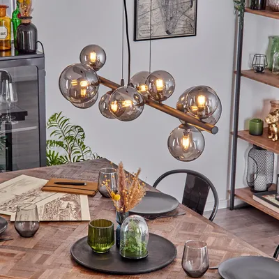 Produktbild von Isorella Hängelampe aus Metall/Glas in Schwarz/Rauchfarben