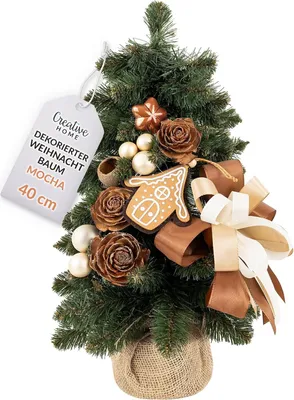 Produktbild von Creative Home Kleiner Weihnachtsbaum Geschmückt Mokka 40 cm