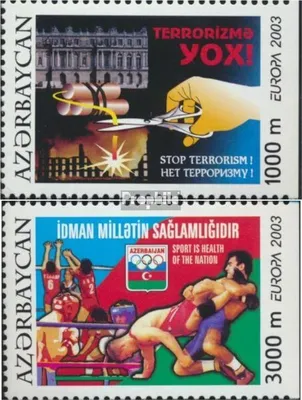 Produktbild von Briefmarken Aserbaidschan 2003 Mi 543Dr-544Dr (kompl.Ausg.) postfrisch Plakatkunst