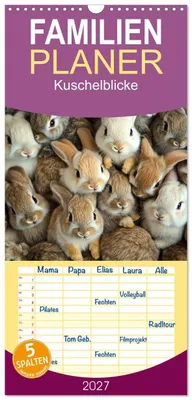 Produktbild von Familienplaner 2027 - Kuschelblicke mit 5 Spalten (Wandkalender, 21 x 45 cm) CALVENDO