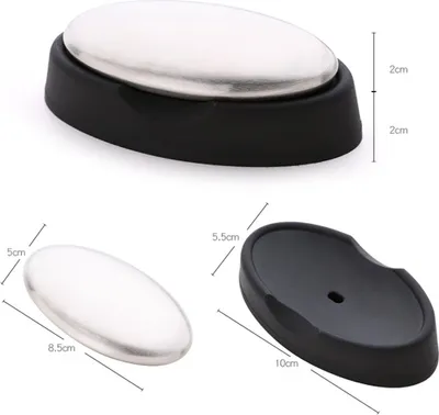 Image de Savon en acier inoxydable éliminant les odeurs Forme ovale Savon de chef éliminant les odeurs des mains