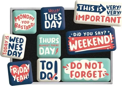 Produktbild von Nostalgic-Art - 9tlg. Magnetset - Happy Week