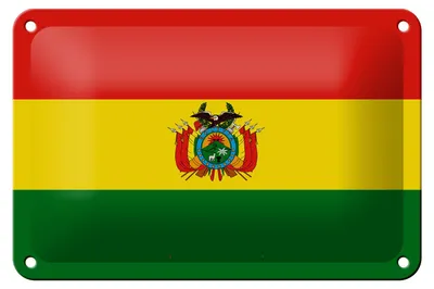 Produktbild von Blechschild Flagge Boliviens 18x12cm Flag of Bolivia