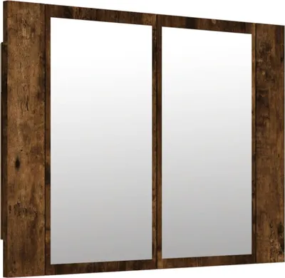 Obrázek produktu pro vidaXL LED zrcadlová skříňka kouřový dub 60x12x45 cm odvozený výrobek ze dřeva