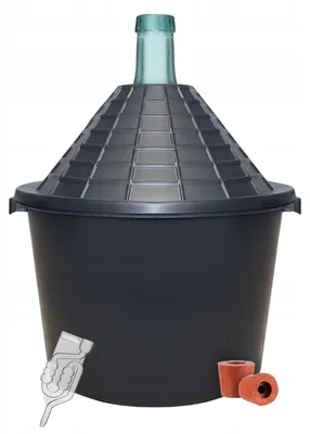 Produktbild von Weinballon 54 l Glas mit Kunststoffkorb, Gärrohr und Korken