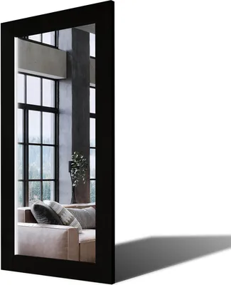 Produktbild von 70x170 Rechteckig Rustikal Wandspiegel mit Rahmen massivholz Eichenholz mit Beleuchtung Vertikal | Individuell Spiegel Nach Maß | PLDR225 Oak Black Glatte Oberfläche
