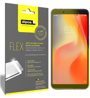 Produktbild von 3x Schutzfolie für Xiaomi Redmi 6 Folie, 100% Displayabdeckung, dipos Flex