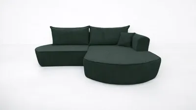 Produktbild von Ecksofa Karl 255x185 couch Grün Cord mit Schlaffunktion bettkasten Poso 14 Rechts