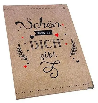 Produktbild von Geschenkbuch Schön, dass es dich gibt DIN A5 leeres FreundebuchMit Metallecken