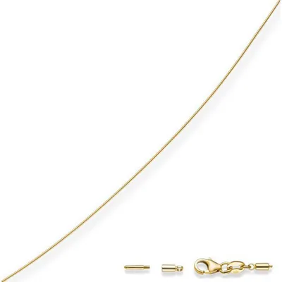 Produktbild von 1mm Halsreif Omegareif Omegakette 750 Gold Gelbgold Goldkette 50cm abschraubbar