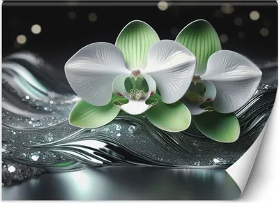 Produktbild von Vlies fototapete Orchidee Abstraktion 250x175 cm Feeby Silber inkl. Kleber einfache Montage