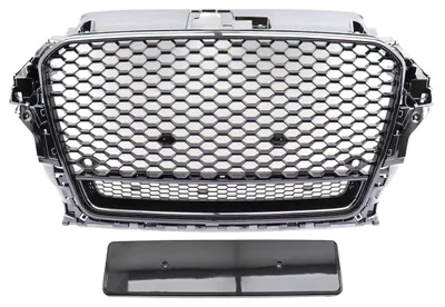 Sportgrill Waben Kühlergrill Schwarz Glanz für Audi A3 8V 2012-2016 nicht S-Line – Produktansicht