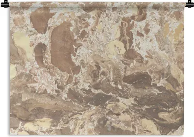 Produktbild von MuchoWow® Wandteppich Wandbehang Weiß - Gelb - Granit - Stein 120x90 cm Tapisserie Dekoration Wandtuch - Wohnen - Aufhänger für die Wand