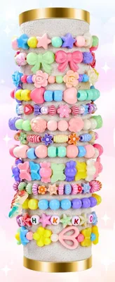 Produktbild von Montessa Perlen zum Auffädeln für Kinder, Großes DIY Schmuck Bastelset für Armbänder