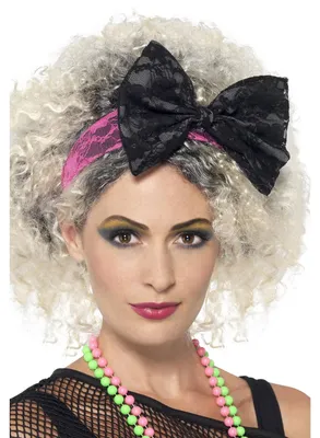 Image de Smiffys - Bandeau "Années 80" pour femmes, modèle SM902 (taille unique) (noir/rose)