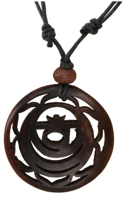 Produktbild von Chakra Halskette, Boho Chakra Kette aus Holz - Svadhisthana, Braun, Ketten & Modeschmuck für den Hals