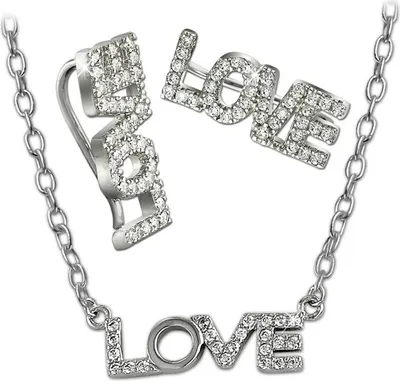 Produktbild von SilberDream Kette Anhänger Ohrringe Zirkonia Damen Silber weiß Set D2GSS409W