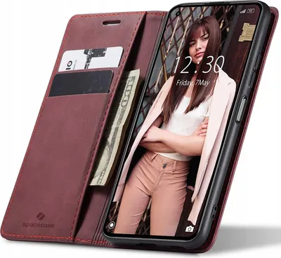 Obrázek produktu pro Pouzdro s klopou na telefon SPACECASE Wallet pro Xiaomi Mi 10T Lite Červená