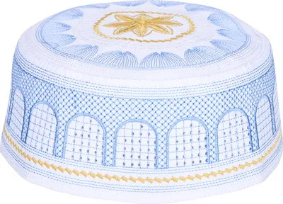 Produktbild von Muslimische Hut islamische Anbetung Gebet Stickerei Saudi -Arabien Kopfbedeckung Polyester Baumwollblau58