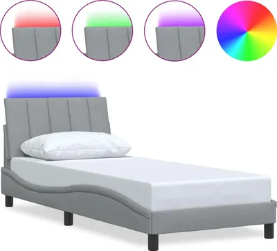 Obrázok produktu pre vidaXL Rám postele bez matraca "Hanko" svetlosivá 90x200 cm látka