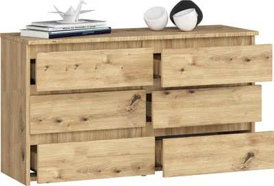 Immagine prodotto di BDW, cassettiera, 6 cassetti, 100x57, credenza, credenza, rovere Artisan