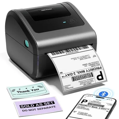 Produktbild von Thermodrucker Etikettendrucker Versandetikettendrucker - Bluetooth und USB - 1 bis 4,6 Zoll - 0,97 kg - Für Versandetiketten und Barcodes