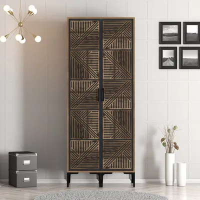 Produktbild von Skye Decor, Kumsal PP - Walnut, Anthracite, Kleiderstangen, Nussbaum, 80 x 47,5 x 201,4 cm
