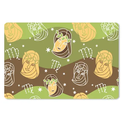 Produktbild von MuchoWow® Schreibtischunterlage Jungfrau - Tierkreiszeichen - Muster 60x40 cm - XXL Mauspad - Großes Mauspad