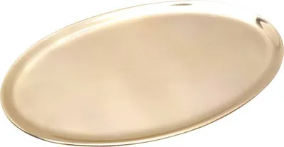 Produktbild von Kerzenteller Oval 20x11cm Desinger Dekoteller Messing Gold Untersetzer Poliert