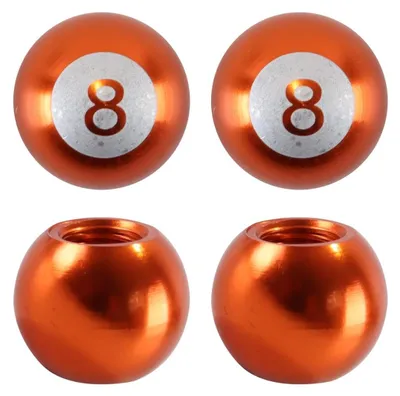 Immagine prodotto di 4 tappi valvola per pneumatici - lega di alluminio, colore arancione