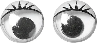 Produktbild von KNORR prandell 218386102 Wackelaugen mit Klebepunkt Ø 10 mm weiß mit schwarzer Pupille