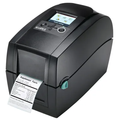 Produktbild von Godex RT200i, Direkt Wärme/Wärmeübertragung, 203 x 203 DPI, 177 mm/sek, Kabelgebunden, Schwarz