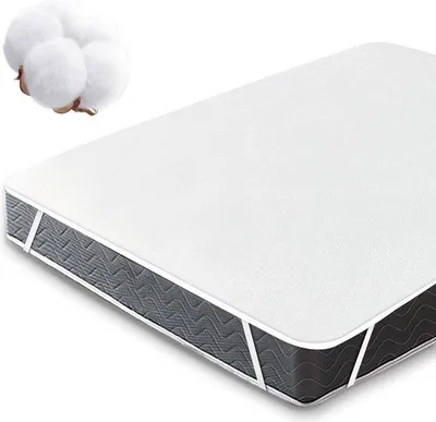 Immagine prodotto di Coprimaterasso impermeabile Unyqoos® 140 x 200 cm – rivestimento traspirante composto da 70% cotone/30% sintetico, rivestito in PU, con 4 elastici angolari, adatto a materassi fino a 30 cm di altezza