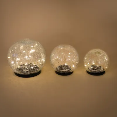 Produktbild von esotec Solar ECHTGLAS Solarkugeln für den Garten 3er-Set warmweiß 102088
