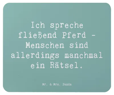 Produktbild von Mr. & Mrs. Panda Mousepad Spruch Reiten und Rätsel - Meeresbrise - Geschenk, Pferde, Sportler, laptop, gummi mauspad, mausteppich, Pferdesport, Mouse Pad, Pferdeliebe