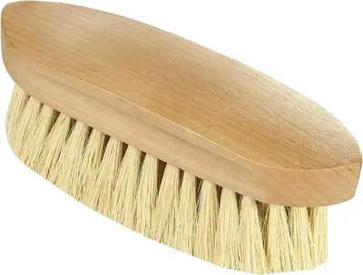 Productafbeelding van Wortelborstel Natuurlijke Haren - Paardenborstel Verzorging - Vacht Reinigen - Houten Rug - 21 cm Lengte - Natuurlijk